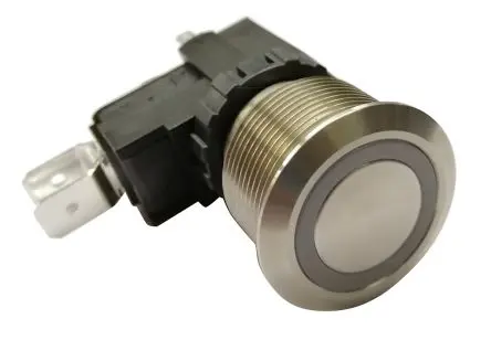 Produktfoto 1 von RS PRO MW22 Druckschalter Weiß Beleuchtet Rastend Panel Ø 22.2 mm, 1-poliger Umschalter / 26A 250 V ac, IP67
