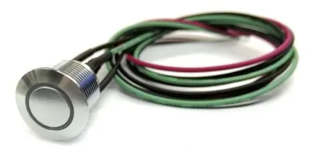 Produktfoto 1 von RS PRO MPB16 Druckschalter Blau Beleuchtet Tastend Panel Ø 16 mm, SPST / 2A 36 V dc, IP67