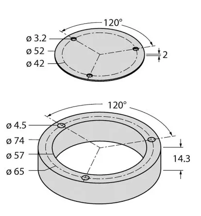 Produktfoto 1 von Turck M4-QR24 52 mm für RI-QR24 induktive Encoder