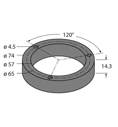 Produktfoto 1 von Turck M5-QR24 Schutzring 74 mm für Induktiver Ri-QR24-Encoder