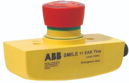 Produktfoto 1 von ABB Jokab Smile 11 EAR Tina Not-Aus-Drucktaster, SMD, Ø 32.2 mm, Rot Beleuchtet IP65, 0.04m, x 57 mm, Drehentriegelung