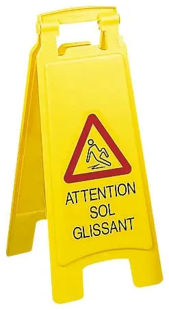 Produktfoto 1 von Brady Gefahren-Warnschild, Polypropylen Französisch 'Rutschige Oberfläche' 'Attention Sol Glissant', 600 mm x 450 mm