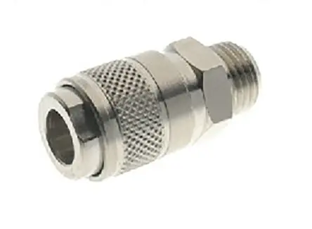 Produktfoto 1 von RS PRO Druckluft-Schnellkupplung, Messing vernickelt 1/8 in Buchse, BSP