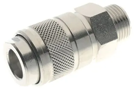Produktfoto 1 von RS PRO Druckluft-Schnellkupplung, Messing vernickelt 1/4 in Buchse, BSP