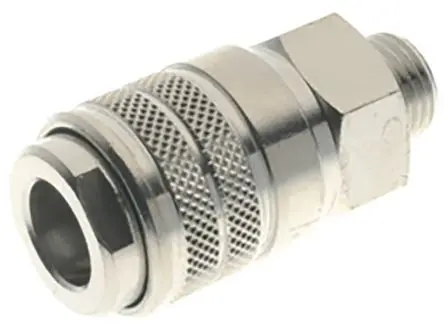 Produktfoto 1 von RS PRO Druckluft-Schnellkupplung, Messing vernickelt 1/4 in Buchse, BSP