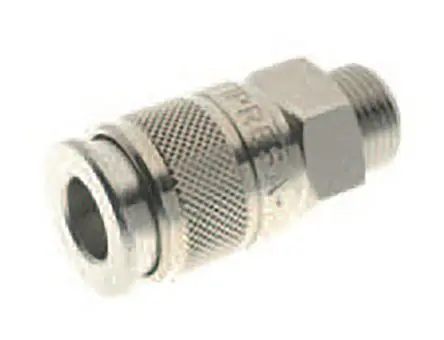 Produktfoto 1 von RS PRO Druckluft-Schnellkupplung, Messing vernickelt 1/4 in Buchse, BSP, 12mm