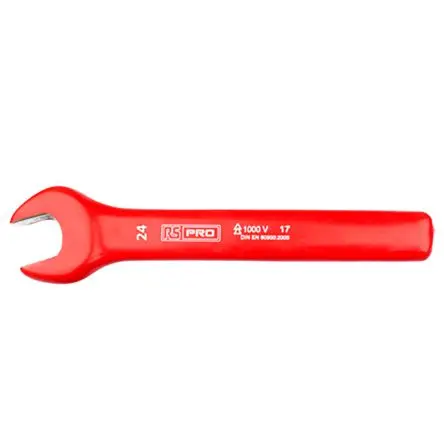 Produktfoto 1 von RS PRO VDE 1000V zugelassen Gabelschlüssel Metrisch, CrV-Stahl Höhensicher, Länge 225mm