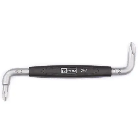 Produktfoto 1 von RS PRO VDE 1000V zugelassen PH1 x PH2 Winkel Schraubendreher, 100mm / Klinge 100 mm