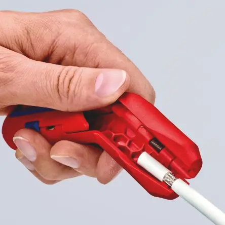 Produktfoto 1 von Knipex 16 95 02 SB Ergostrip Universal-Abisolierwerkzeug, Rund, Standard Wasserdicht, Koaxial, Daten 0, 2mm², 0, 3mm²,