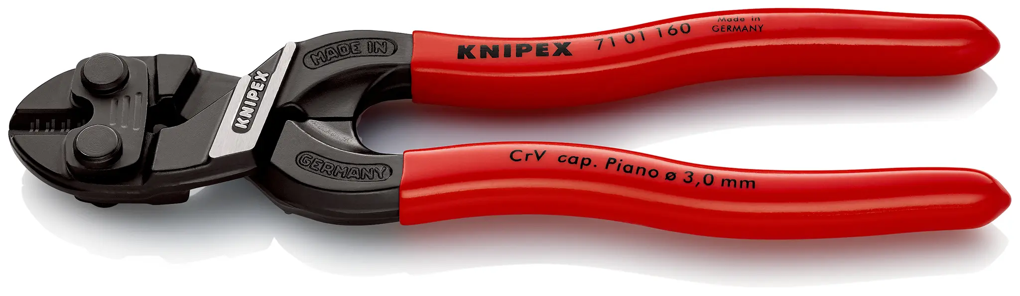 Knipex Kompakter Bolzenschneider, Kunststoff, Kunststoff 160 mm Chrom Vanadium Stahl, Schneidkraft → 5.3 mm