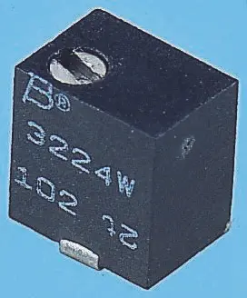 Produktfoto 1 von Bourns 3224 12-Gang Oberfläche Trimm-Potentiometer, Einstellung von oben, 10 Ω, 10 %, 0.25 W, Lötstift, L. 3.5 mm, L.