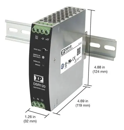 Produktfoto 1 von XP Power DSR120 DIN-Schienen Netzteil Geschalteter Modus 264V ac AC / 2.5 A 48V dc DC 120 W