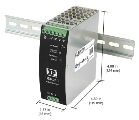 Produktfoto 1 von XP Power DSR240 DIN-Schienen Netzteil Geschalteter Modus 264V ac AC / 5 A 48V dc DC 240 W