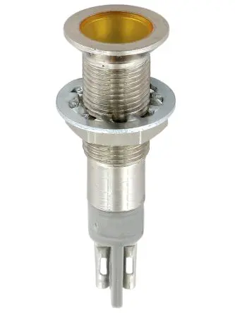 Produktfoto 1 von Sloan 194 Gelb Anzeige, Lötanschluss 2.2V dc 6.4 mm, IP68