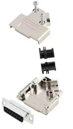 Produktfoto 1 von Amphenol Communications Solutions D45PK-M D-Sub-Steckverbinder 45 Grad, 15-polig, Kabel Stecker, mit Gewindeeinsatz