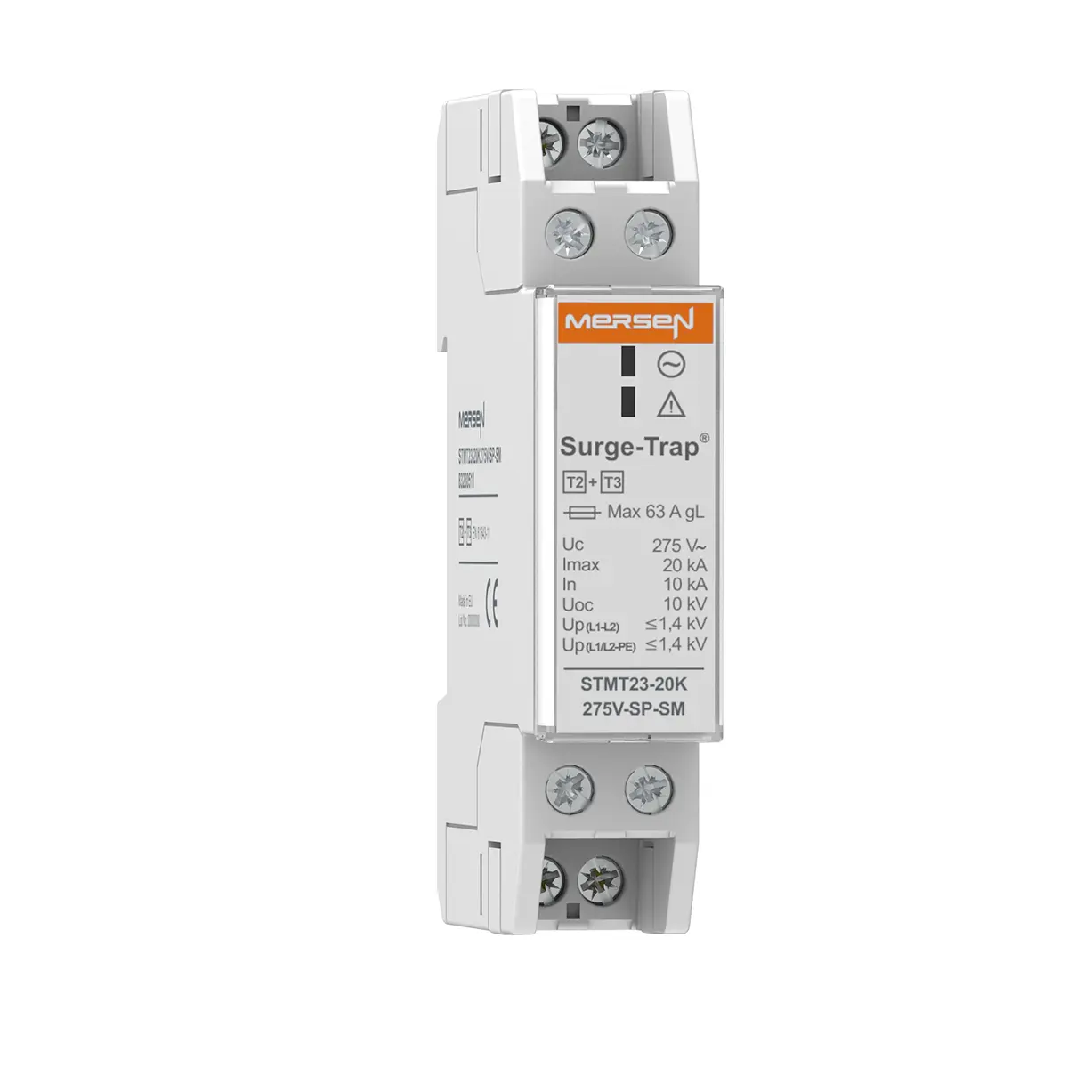 Produktfoto 1 von Mersen STMT23 Überspannungsschutz Arrester Typ 2, Arrester Typ 3 20 kA 275V ac, DIN-Hutschiene