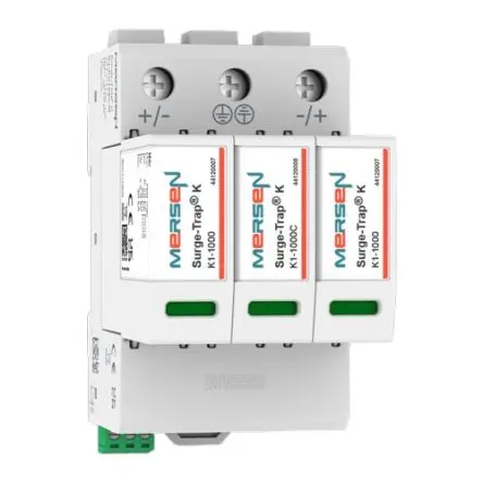 Produktfoto 1 von Mersen STPT12 Überspannungsschutz Arrester Typ 1, Arrester Typ 2 5 kA 1060V, DIN-Hutschiene, -40 °C→85 °C
