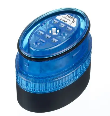 Produktfoto 1 von Idec LD6A LED Filament/Warnsummer, Dauer Signalleuchte 24V ac/dc Blau Wand, Ø 60 mm IP54, IP65