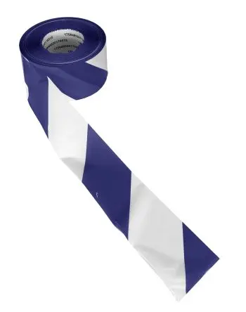 Produktfoto 1 von RS PRO Hochdichtes Polyethylen Absperrband Weiß, Blau Typ Absperrband, Stärke 0.025 mm, 75mm x 500 m