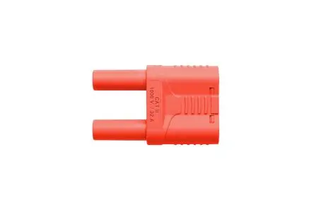 Produktfoto 1 von Schutzinger 4 mm Stecker Rot Bananenstecker, Kontakt Nickel, 1000V 32A Sicherheitsbuchse an der Rückseite