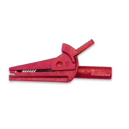Produktfoto 1 von Mueller Electric Vernickelte 11.2 mm Krokodilklemme, Rot, 10A Nylon Isoliert