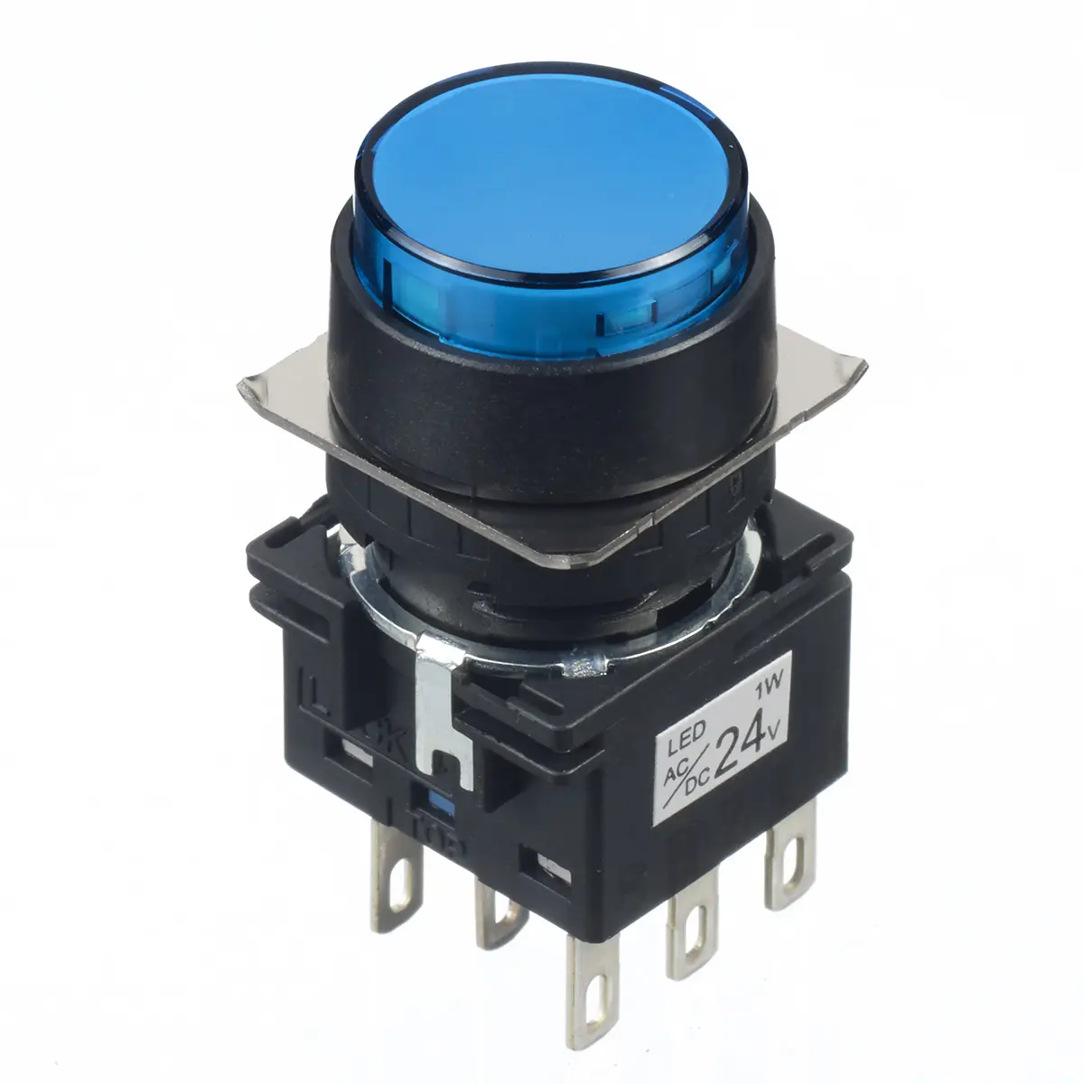 Produktfoto 1 von Idec LB Druckschalter Blau Beleuchtet wartungsfrei Ø 16 mm, 2-poliger Umschalter / 5 A 30 V dc 125 V ac, IP65