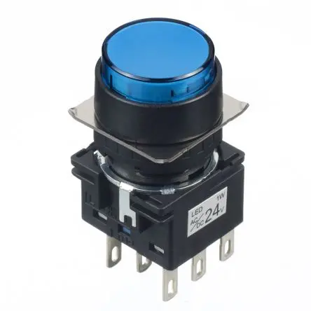 Produktfoto 1 von Idec LB Druckschalter Blau Beleuchtet wartungsfrei Ø 16 mm, 2-poliger Umschalter / 5A 30 V dc 125 V ac, IP65