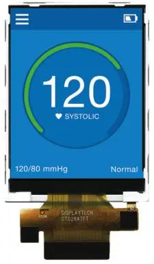 Displaytech Farb-LCD 2.8 Zoll Parallel, RGB Touchscreen Ohmsch, 240 x 320 pixel, 58 x 43 mm LED