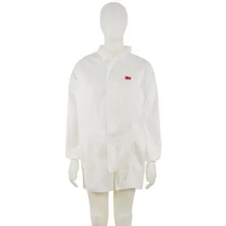 Produktfoto 1 von 3M Laborkittel S, Unisex, Laminat, Leicht, Weiß, Reißverschluss