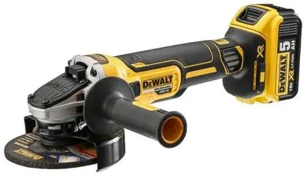 Produktfoto 1 von DeWALT DCG405P2-QW 18V XR Winkelschleifer Bürstenlos / 800 W, Scheiben-Ø 125 mm 5 Ah 9000U/min