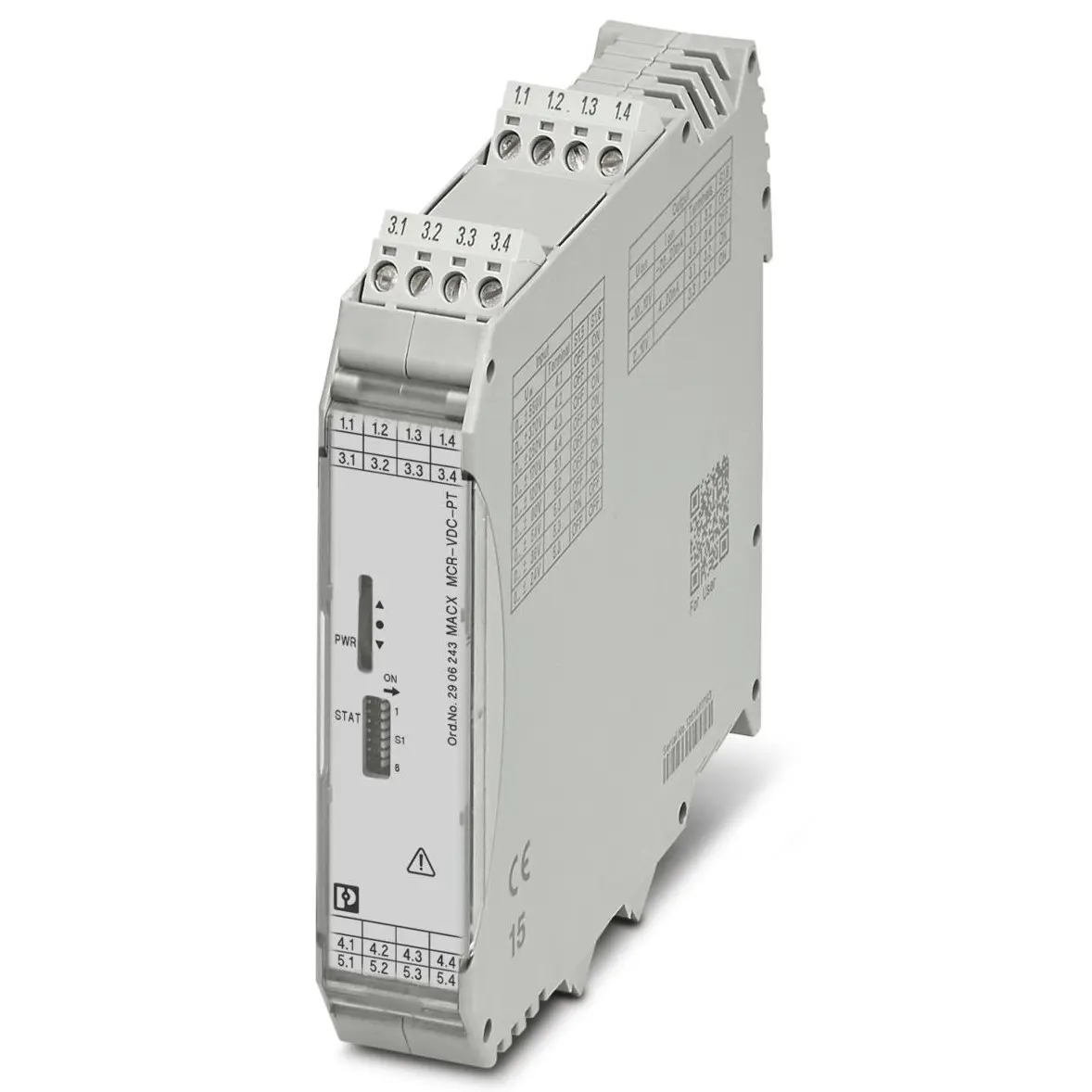 Produktfoto 1 von Phoenix Contact MACX MCR Signalwandler, Messwandler für Spannung 24V dc, Spannung -550 → +550V dc EIN / Strom,