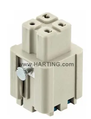 Produktfoto 1 von HARTING 09200 Industrie-Steckverbinder Kontakteinsatz Buchse, 3-polig 10A, Kabel, Steckverbindereinsatz
