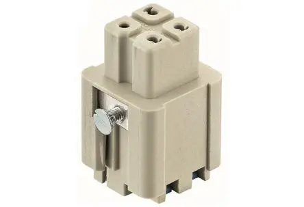 Produktfoto 1 von HARTING 09200 Industrie-Steckverbinder Kontakteinsatz Buchse, 3-polig 10A, Kabel, Steckverbindereinsatz