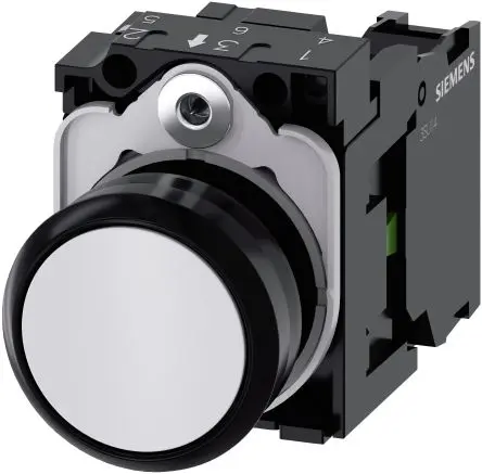 Siemens SIRIUS ACT 3SU11 Druckschalter Frontplattenmontage Ø 22 mm, SPST Weiß, IP66, IP67, IP69K