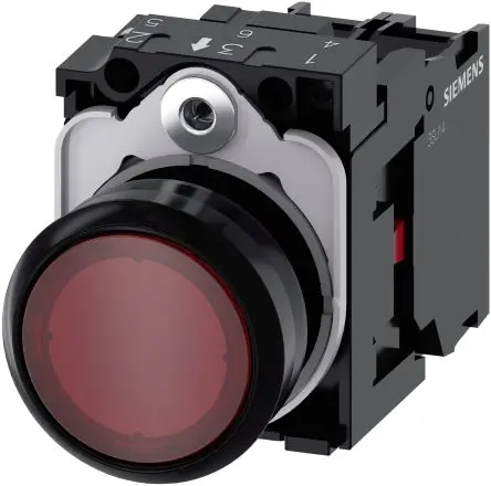 Produktfoto 1 von Siemens SIRIUS ACT 3SU11 Druckschalter Beleuchtet Trennplatte Ø 22 mm, SPST Rot, IP66, IP67, IP69K