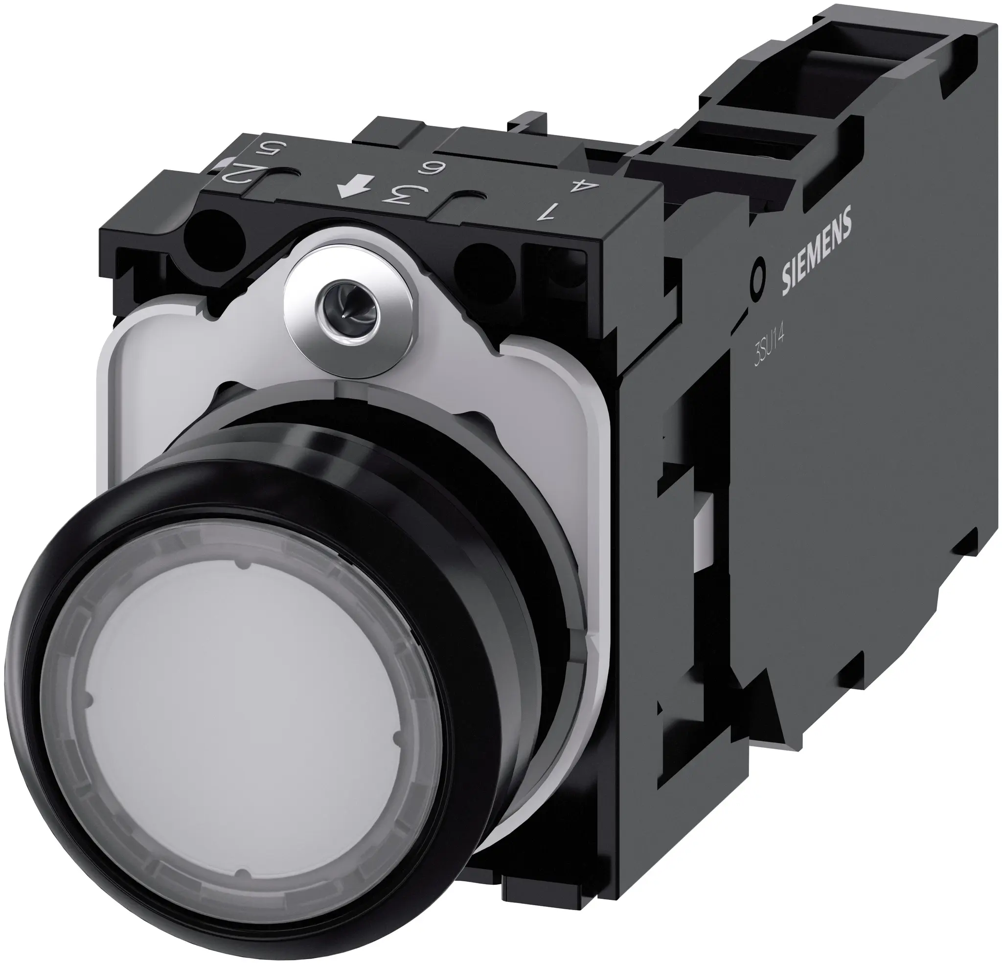 Produktfoto 1 von Siemens SIRIUS ACT 3SU11 Drucktasten-Kompletteinheit Beleuchtet Trennplatte Ø 22.3 mm, SPST lichtdurchlässig, IP66,