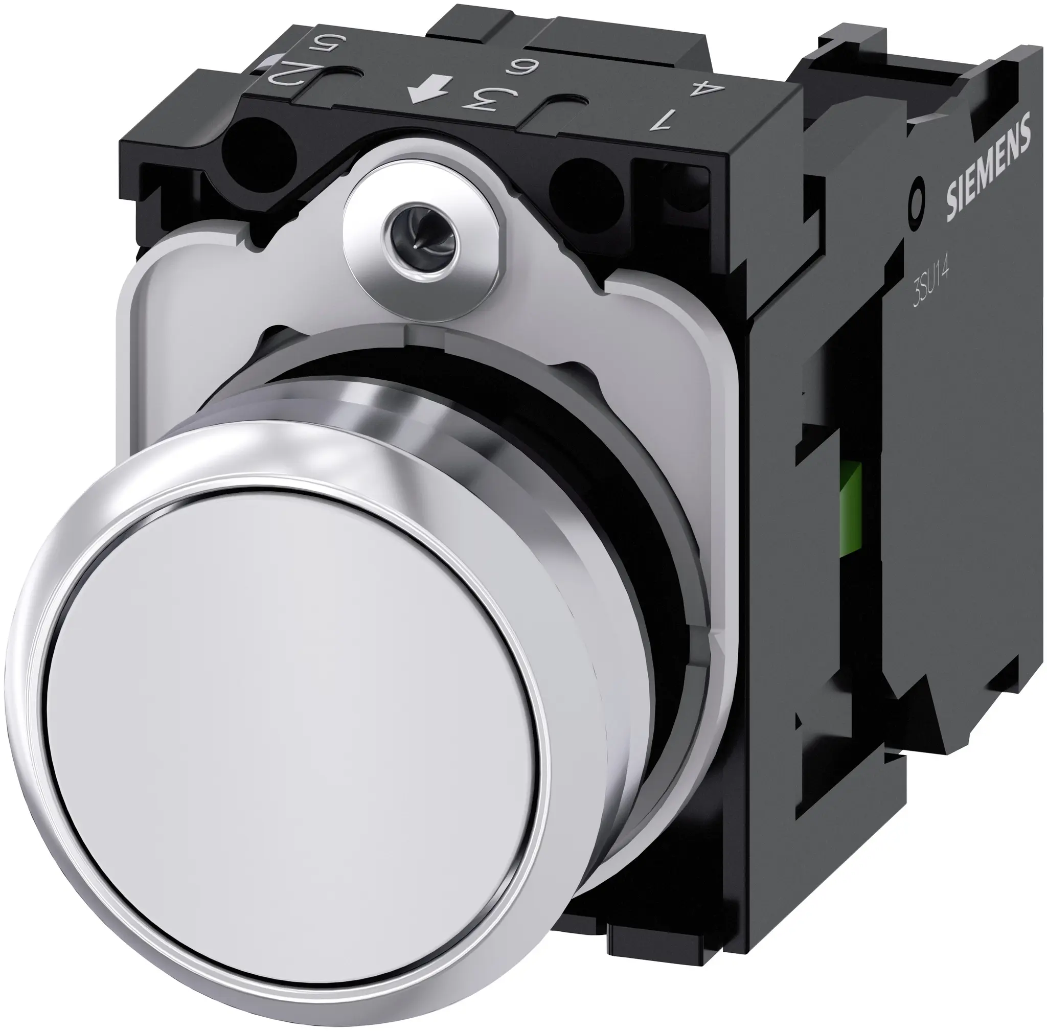 Siemens SIRIUS ACT 3SU11 Drucktasten-Kompletteinheit Frontplattenmontage Ø 22 mm, SPST Weiß, IP40, IP69K, IP66