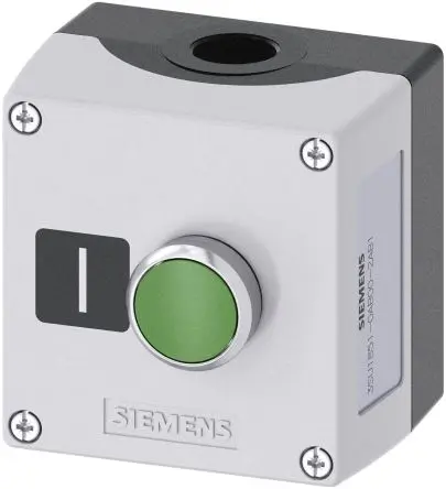 Siemens SIRIUS ACT 3SU18 Drucktaster-Steuerstation SPST Grün Metall, IP69, IP66, IP67 Kunststoff Grau Ø 22 mm I