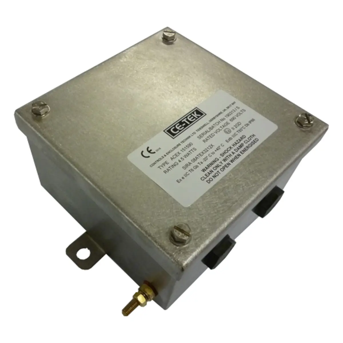 Produktfoto 1 von CE-TEK ACEX Edelstahl 316L Abzweigdose IP66 7 ATEX, SIRA 04 ATEX 2301 X Breite 90 mm Höhe 150 mm Länge 150 mm