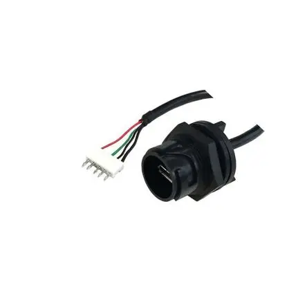 Produktfoto 1 von Bulgin Stecker 4000 IC-Buchse USB-Kabel, 24-polig, Stiftleiste Buchse / USB Typ C, 160 mm USB 2.0 Schwarz