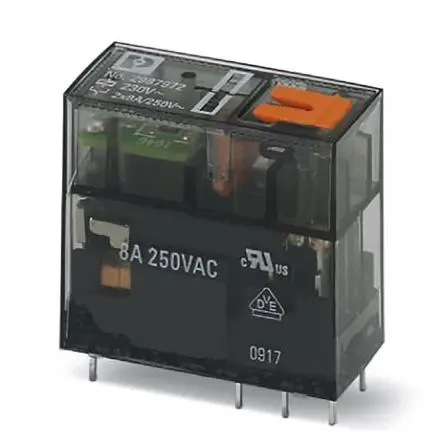 Phoenix Contact REL-MR Leistungsrelais 230V ac Spule 2-poliger Umschalter Leiterplattenmontage 8A 810 mW
