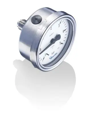 Produktfoto 1 von Bourdon MEX3 Manometer 63 mm 0 bar → 25 bar ±1.6 % Edelstahl Gehäuse G 1/4