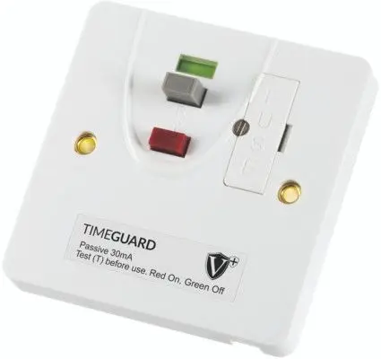 Produktfoto 1 von Timeguard Gesicherte Abzweigdose Geschaltet 40 ms 30 mA 25 mm min. Rastend 230V ac 13A