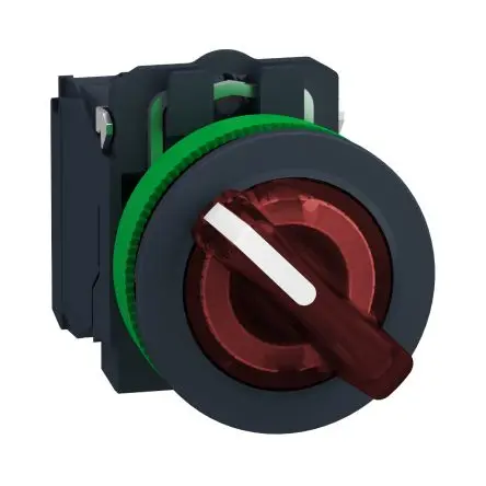 Produktfoto 1 von Schneider Electric XB5 Wahlschalter 2-Stufen 30 mm Beleuchtet IP67, 1-poliger Umschalter Wurfwinkel 90 °