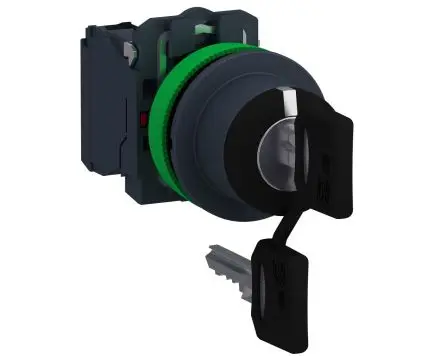 Produktfoto 1 von Schneider Electric Schlüsselschalter Rastung 3-Positionen DPST 3A IP67, IP69, IP69K, IP66