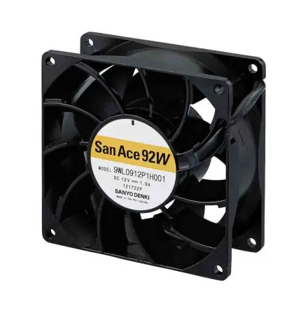 Sanyo Denki 9WL DC-Axiallüfter, Kugellager, 12 V dc / 22.8W, 92 x 92 x 38mm, 9000U/min, 3.7m³/min