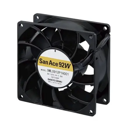 Produktfoto 1 von Sanyo Denki 9WL Axiallüfter, Kugel, 48V dc / 23.04 W 480 mA, 9000 U/min, 3.7 m³/min IP68 92 mm 92mm 38 mm