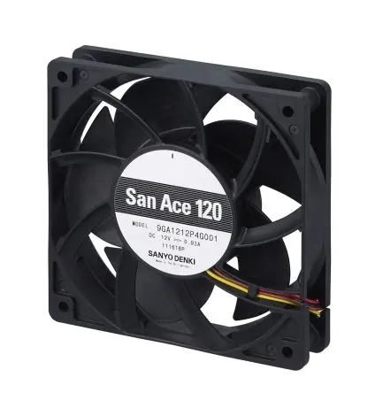 Produktfoto 1 von Sanyo Denki 9GA Axiallüfter, Kugel, 12V dc / 11.16 W 930 mA, 2550 U/min, 3.8 m³/min IP0 120 mm 120mm 25 mm