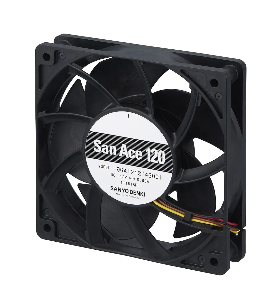 Produktfoto 1 von Sanyo Denki 9GA DC-Axiallüfter, Kugellager, 48 V dc / 11.52W, 120 x 120 x 25mm, 6400U/min, 3.8m³/min