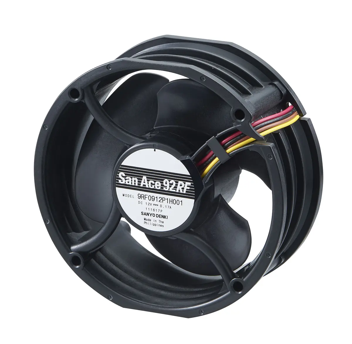 Produktfoto 1 von Sanyo Denki 9RF DC-Axiallüfter, Kugellager, 24 V dc / 2.2W, 92 x 92 x 38mm, 5500U/min, 1.2m³/min